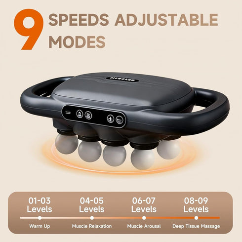 LOVMASSG 16-Head Set, 9 Massage Gun Deep Tissue Percussion Massager, Electric Muscle Massager with Adjustable Speeds