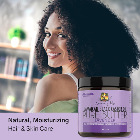 Sunny Isle Lavender Jamaican Black Castor Oil Pure Butter, 4oz, Stimulates Hair Growth, Effective Moisturizer