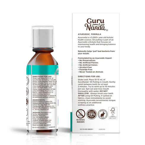 GuruNanda Coconut Oil Pulling with 7 Essential Oils and Vitamin D3, E, K2, Travel Size, 3 oz.