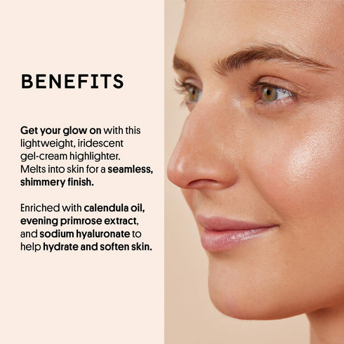 Winky Lux Cheeky Rose Liquid Highlighter, Gel Cream Blush Wand, Long Lasting Weightless Pigment, Moonlight