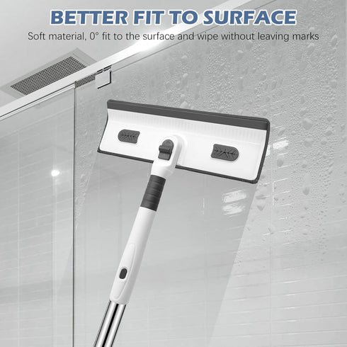 SetSail 4-in-1 52-inch 3 Tile Tub Floor Scrubber with Adjustable Long Handle Shower Cleaner Brush Comes with Window