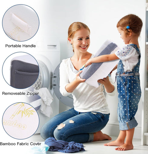 Bed Wedge Pillow for Sleeping - Gel Memory Foam for Back, Knee Pain Relief After Surgery, 7.5 Inch Triangle Elevation
