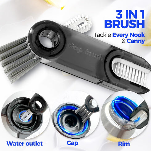 Holikme 6 Pack Bottle Brush Set, 14" Long Handle Stainless Steel Cleaner Brush for Water Bottle, Baby Bottle