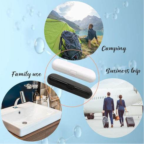 2 Pcs Electric Toothbrush Travel Case, Portable Holder for Electric Toothbrush Set (Blue and Black)
