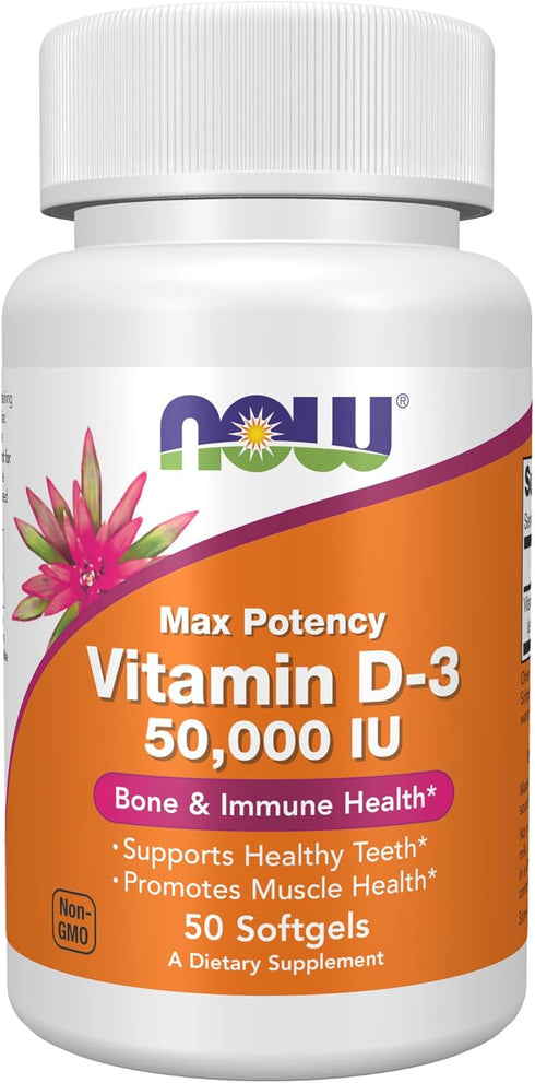 NOW Supplements, Vitamin D-3 50,000 IU Softgels - 50 softgels