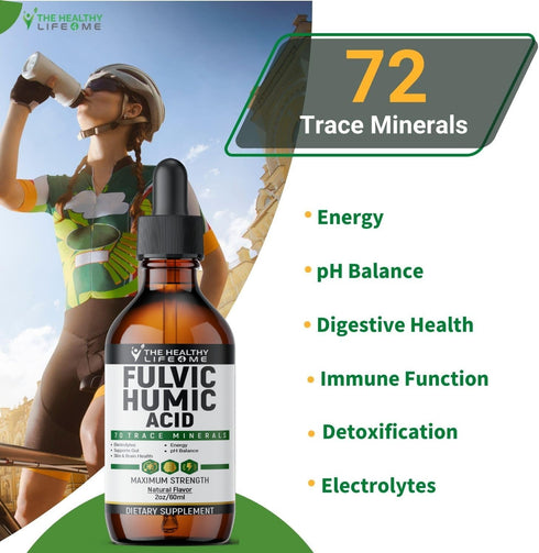 Liquid Fulvic Acid + Humic + Trace Minerals | Hydration | Keto Supplement | Energy | pH Balance | Hair | 2-Month Supply