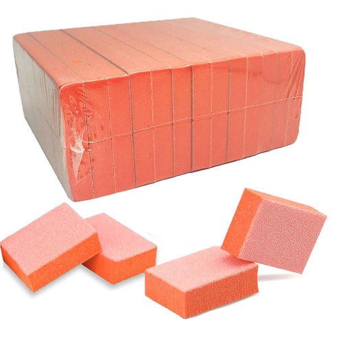 MARYTON Mini Nail Buffer Block Files, 80/100 Grit for Acrylic Nails, 130 Count, Orange