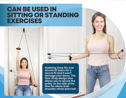LiftAid Shoulder Pulley for Physical Therapy with Exercise Guide - Improves Shoulder Strength & Range of Motion