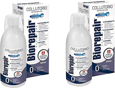 Biorepair Collutorio Mouthwash 500ml/16.9 fl.oz, Pack of 2