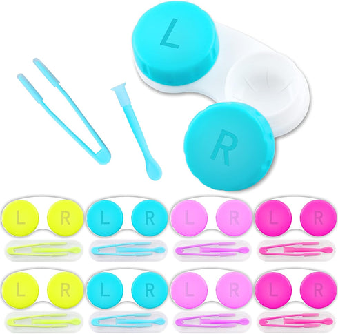 VOCOOL 16 Pcs Portable Contact Lens Tools Set, Mini Eye Contact Case Box with Inserter/Remover and Tweezer for Travel