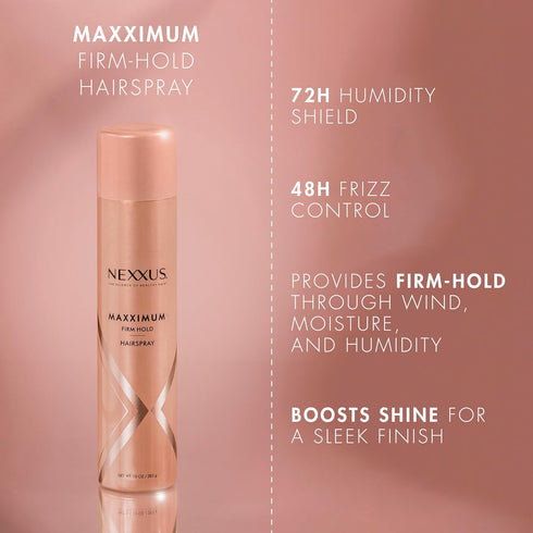 Nexxus Maximum Hold Finishing Hair Spray, Control Hairspray for Women Hair Styling, Pink, 10 oz