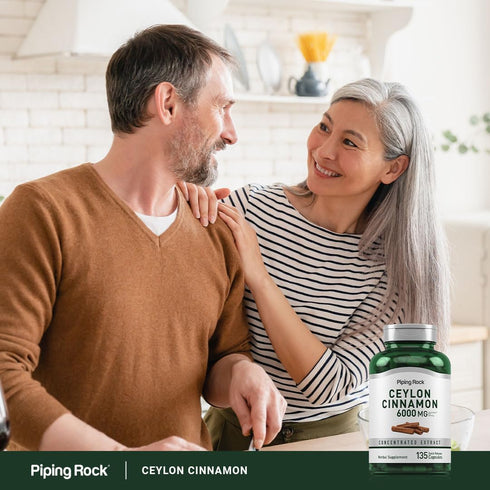 Piping Rock Ceylon Cinnamon Capsules 6000mg - 135 Count Herbal Extract Supplement - Non-GMO, Gluten Free for Health