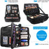 MONSTINA Large Capacity Makeup Case 3 Layers Cosmetic Organizer Brush Bag 16.5''Makeup Train Case Makeup Artist Box for Hair Curler Hair Straightener Brush Set