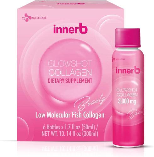 Innerb Glowshot Collagen (10.1fl oz, 6 Servings) - Low-Molecular-Weight Fish Collagen Shots for Skin, Hair, Nails