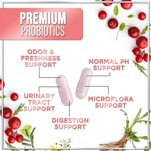Extra Strength Probiotics for Women with Prebiotics, 90 Billion CFU & 16 Strains, 120 Capsules for Digestive & Urinary