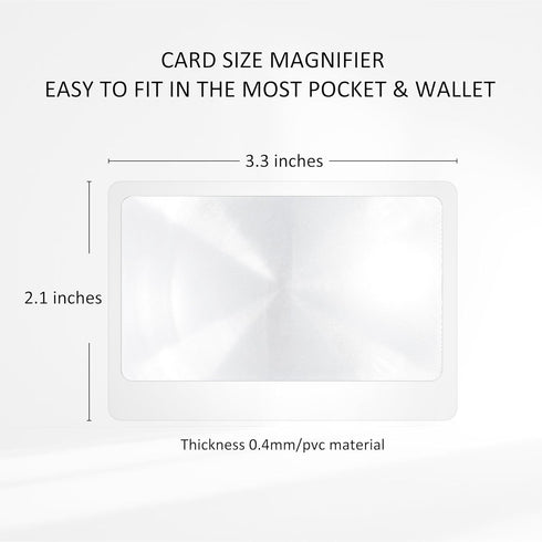 MAGDEPO 3X Magnifying Sheet 3 Pack Plastic Lightweight Page Lens + 3 Card Magnifying Lenses for Reading