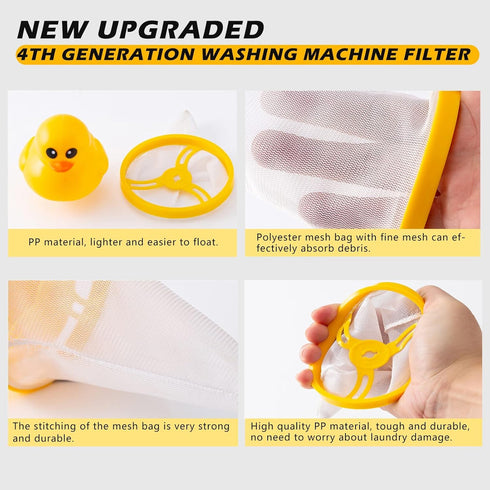 Pet Hair Remover for Laundry, Lint Catcher for Washing Machine, Reusable Pet Fur Remover Filter Washer Lint Trap (4