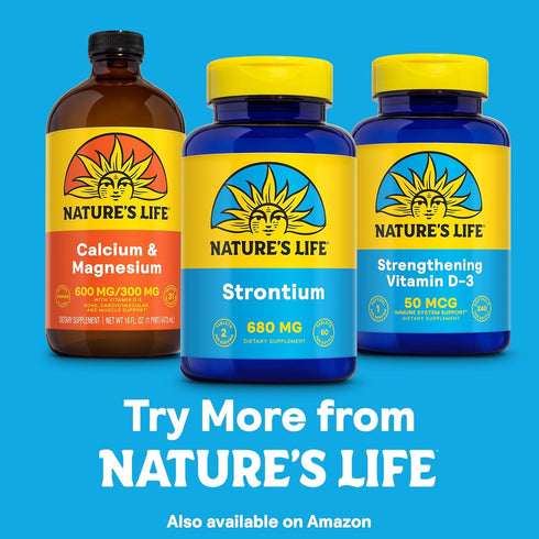 NATURE'S LIFE Strontium Citrate 680mg, Chelated Supplement, 30 Servings, 60 Vegetarian Tablets