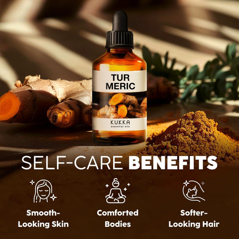 Kukka Turmeric Oil 4 Fl Oz - 100% Natural Aromatherapy for Skin, Face, Hair, Bath Bombs, Soaps & Candles
