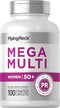 Piping Rock Women's Multivitamin 50 Plus, 100 Coated Caplets - Mega Multi Vitamin for Women, Non-GMO, Gluten Free