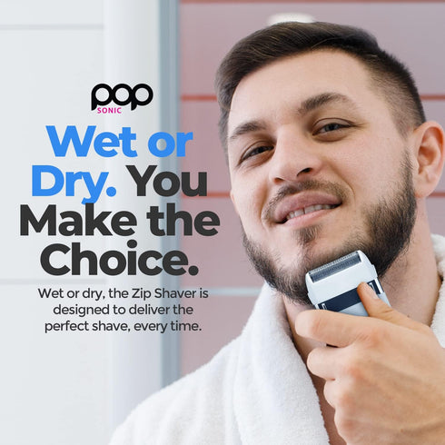 Pop Sonic Zip Compact Shaver for Men, Advanced Foil Technology Electric Shaver, Splash Proof, Compact Size