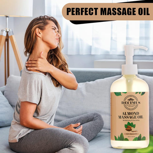 Pure Almond Massage Oil Massage Oil for Couples Date Night, Almond Body Oil with Essential Oil for Massage Therapy