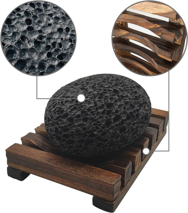 Pumice Stone for Foot Care, Natural Black Lava Exfoliating Rock for Pedicure, Skin Scrubber