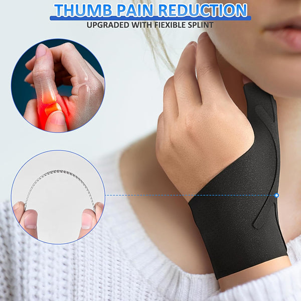 Copper Compression Thumb Wrist Brace Stabilizer Spica Splint for Carpal Tunnel, Arthritis, and Pain Relief - Fits