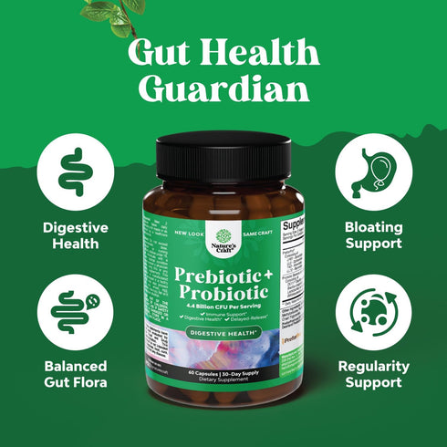 Prebiotics and Probiotics Gut Health Supplement - Probiotic Capsules for Digestive Support