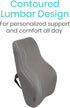 Vive Full Lumbar Cushion - Memory Foam Contour Support for Lower Back Pain - Ergonomic Pressure Relief for Office