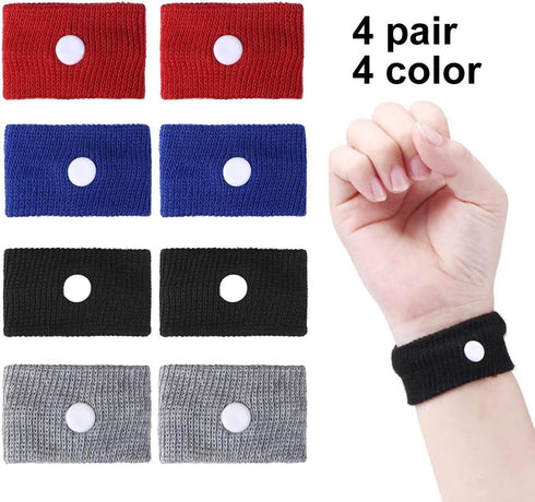 TOULIFLY Travel Wristbands, Black/Grey/Blue/Red
