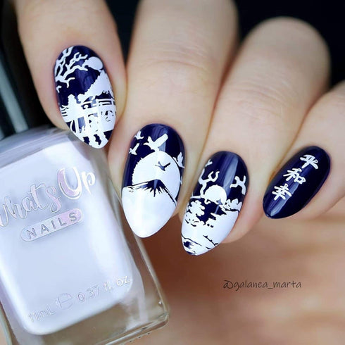 Whats Up Nails - 2 Essential Stamping Polishes (White, Black) for Stamped Nail Art Design, 7 Free, Cruelty Free