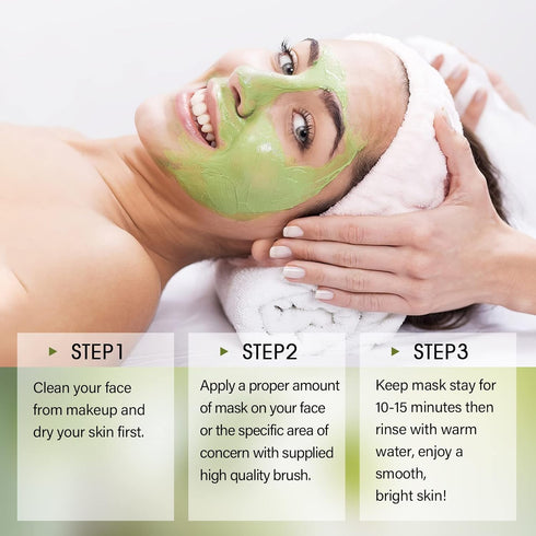 SHVYOG Green Tea Face Mask, Antioxidant Clay Mask with Volcanic Mud for Deep Cleansing & Hydrating