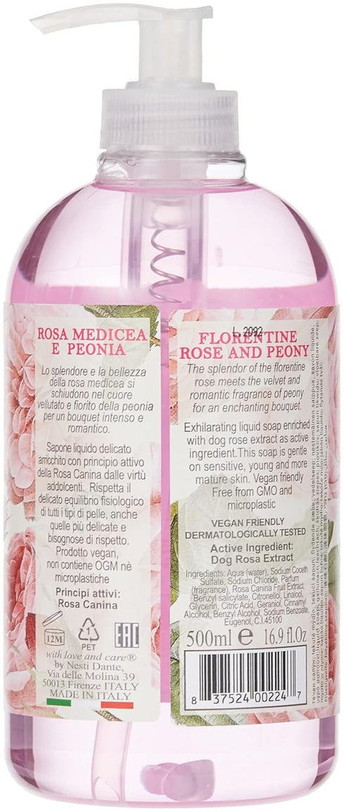 NESTI DANTE Romantica Rose & Peony Liquid Soap, 500 ml