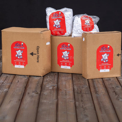 Eco-T Paint Rags - White T-Shirt Material, 100% Recycled, Eco-Friendly, High Absorbency, Low Lint, Low-Cost, Painting and Cleaning Cloth (4 Lb Bag) by ALL RAGS