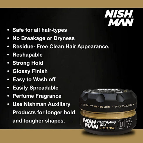 nishman Hair Styling Wax Gold One 150 ml