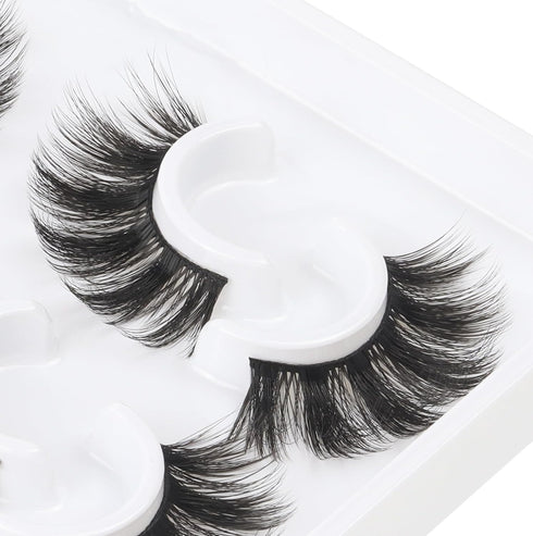 Losha Lashes 6 Pairs Fluffy False Eyelashes – 20mm Long Dramatic Faux Mink Strip 5D Lashes Pack for Makeup