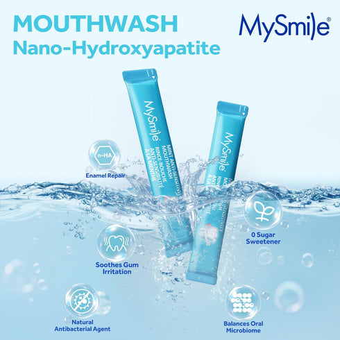 MySmile Mouthwash for Sensitive Teeth, Nano Hydroxyapatite Mouth Wash Travel Size, Fluoride Free Alcohol-Free