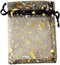 SUNGULF 100Pcs Sheer Organza Drawstring Pouches, 6x9 Inches, Stars And Moon Wedding Party Favor Jewelry Gift Bags