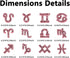 JERCLITY 24 Pieces Pink Alloy Zodiac Nail Charms, 12pcs Zodiac Signs Nail Studs, 12pcs Constellation Words Nail Charms
