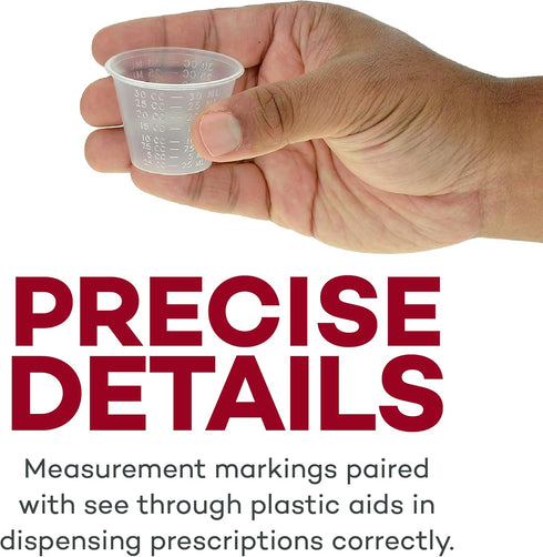 Dealmed Medicine Cups – 200 Graduated 1oz Disposable Plastic Measuring Cups for Doctor's Offices, Schools, Hospitals