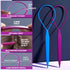 Teenitor 4pcs Pony Hair Tail Accessories - 2 Pairs French Braiding Tool, Turvy Styling Tool for Women Girls, Purple/Blue