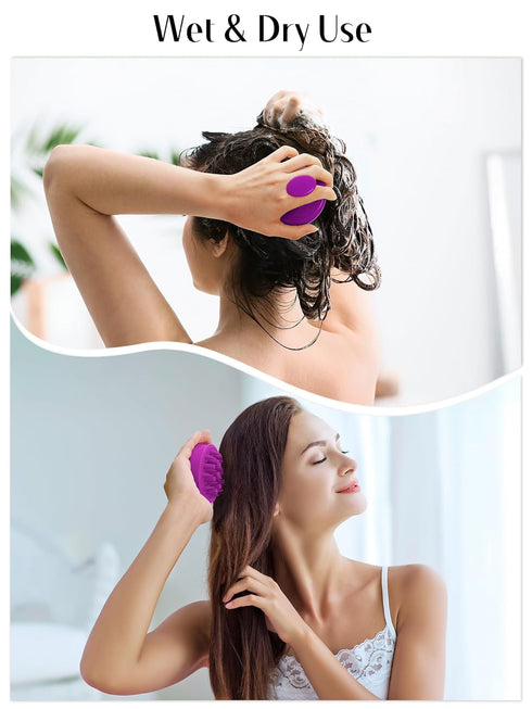 HEETA Hair Scalp Massager for Hair Growth, Shampoo Brush with Soft Silicone Bristles for Dandruff Removal