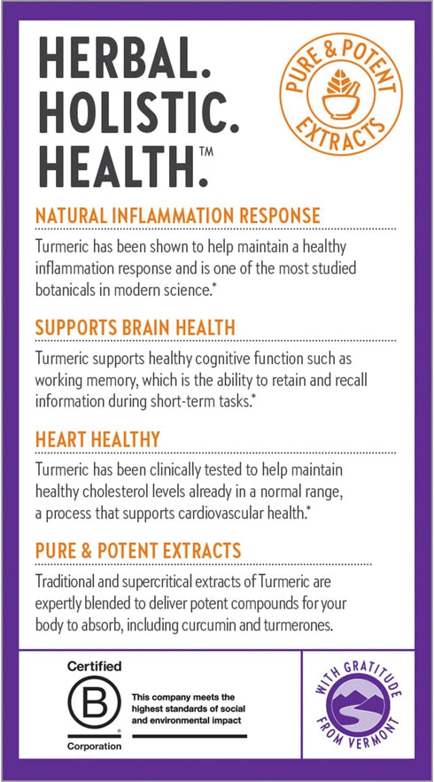 New Chapter Turmeric Supplement, One Daily for Heart, Brain & Healthy Inflammation Support, 60 Count