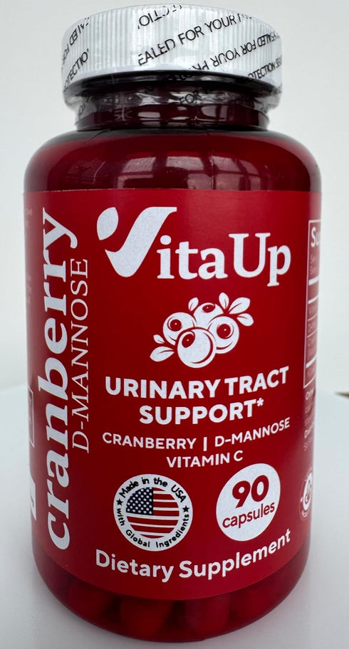VitaUp D-Mannose Supplements for Women USA Made D-Mannose with Cranberry & Vitamin
