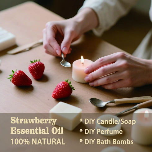 Set, 16oz 8oz Lavender Essential Oil & Strawberry Fragrance Oil & Natural Scent for Diffusers, Candles, Soap Making