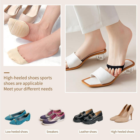 4 Pairs Metatarsal Pads, Honeycomb Fabric Ball of Foot Cushions for Women High Heels, Invisible Soft Toe Pads for Pain