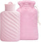Microwaveable Silicone Hot Water Bottle with Cover (1 Liter), MEETRUE BPA-Free Hot Water Bag for Pain Relief, Hot &