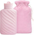 Microwaveable Silicone Hot Water Bottle with Cover (1 Liter), MEETRUE BPA-Free Hot Water Bag for Pain Relief, Hot &