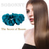 MulberrySilk Hair Scrunchies for Women, 3 Pack Silk Hair Ties for Sleep, Black, Taupe, Peacock Blue
